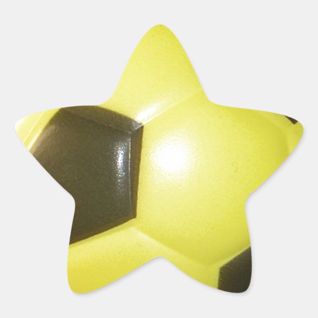 Yellow and black Football. Star Sticker (Front)