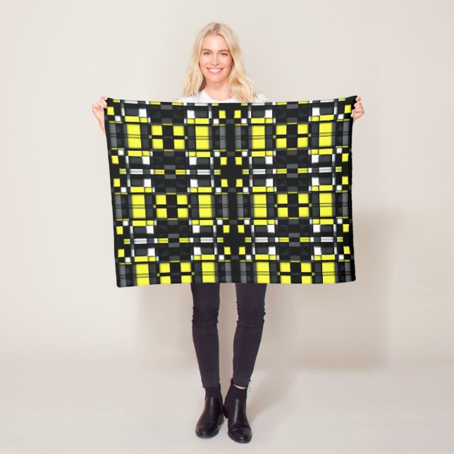 Yellow and Black Geometric Blanket (In Situ)
