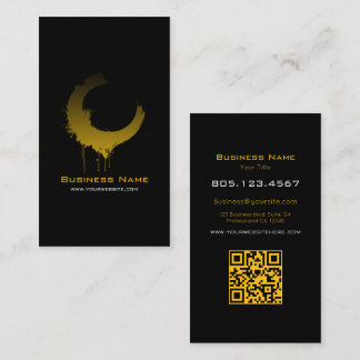 Yellow and Black Gradient Paint Swirl Design Business Card
