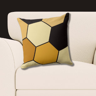 Yellow and Black Hexagon Pattern Cushion