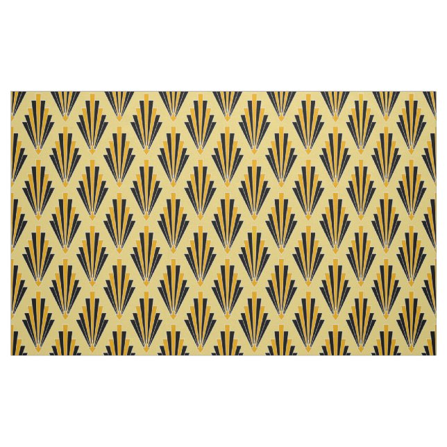 Yellow and Black Iconic Art Deco Fabric (Fat Quarter)
