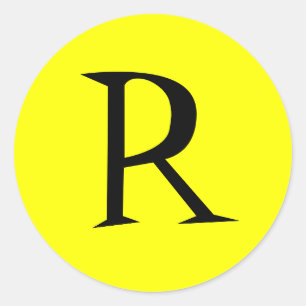 YELLOW AND BLACK INITIAL STICKER SEAL