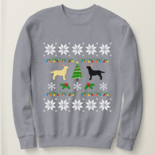 Yellow and Black Labrador Ugly Christmas Sweatshirt
