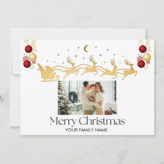 Yellow and Black Merry Christmas  Holiday Card
