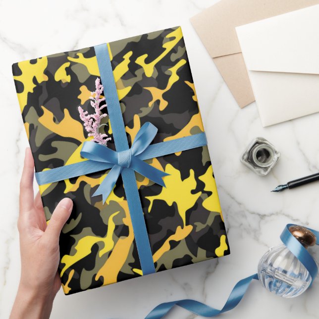 Yellow and Black Military Wrapping Paper (Gifting)