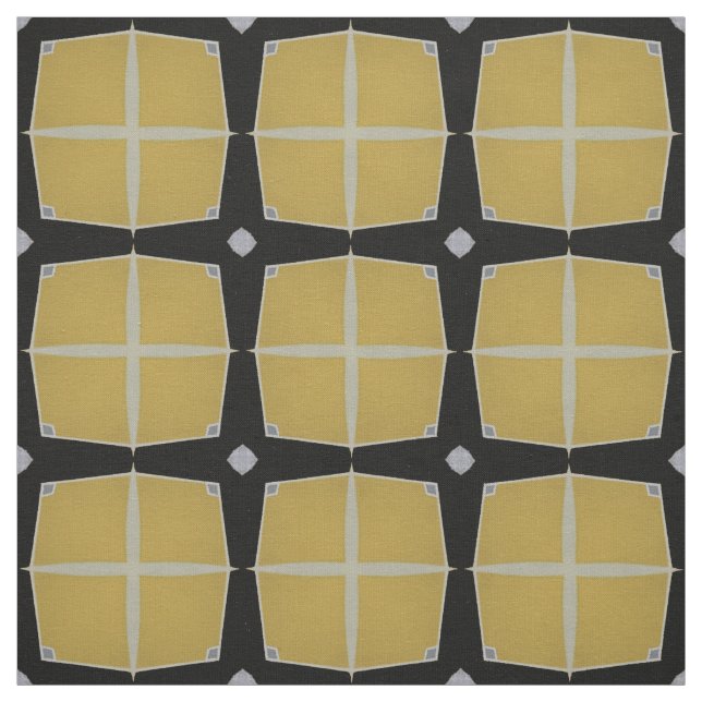Yellow and Black Modern Geometric Pattern Fabric (Swatch)