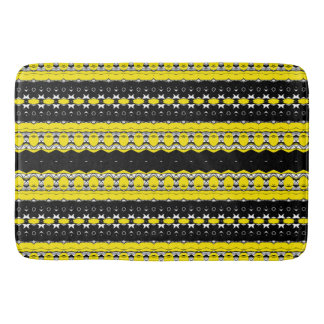 Yellow and Black Pattern Bath Mat