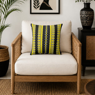 Yellow and Black Pattern Cushion