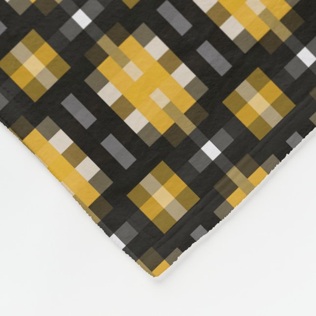 Yellow and Black Pattern Fleece Blanket (Corner)
