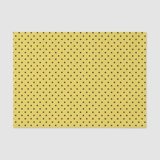 Yellow and Black Polka Dot Tissue Paper (Front)