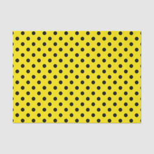 Yellow and Black Polka Dots Tissue Paper