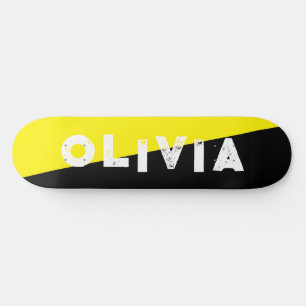 yellow and black skateboard retro split