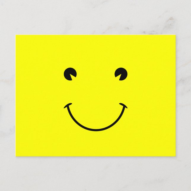 Yellow and Black Smile Graphic Postcard (Front)