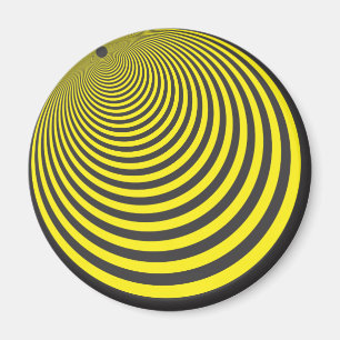 Yellow and black sphere illusion magnet