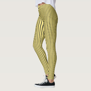 Yellow and Black Stripe Leggings