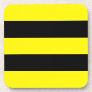 Yellow and Black Stripes Coaster