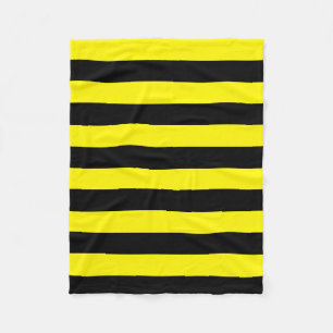 Yellow and Black Stripes Fleece Blanket