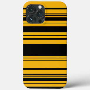 Yellow and Black Stripes Pattern iPhone 13 Pro Max Case