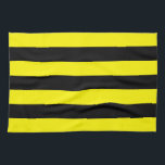 Yellow and Black Stripes Tea Towel<br><div class="desc">Yellow and black horizontal stripe pattern</div>