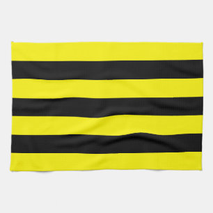 Yellow and Black Stripes Tea Towel