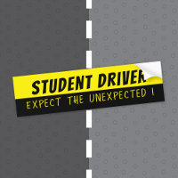 Yellow and Black Student Driver Bumper Sticker