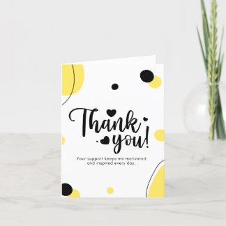 Yellow and Black Thank You Greeting Card