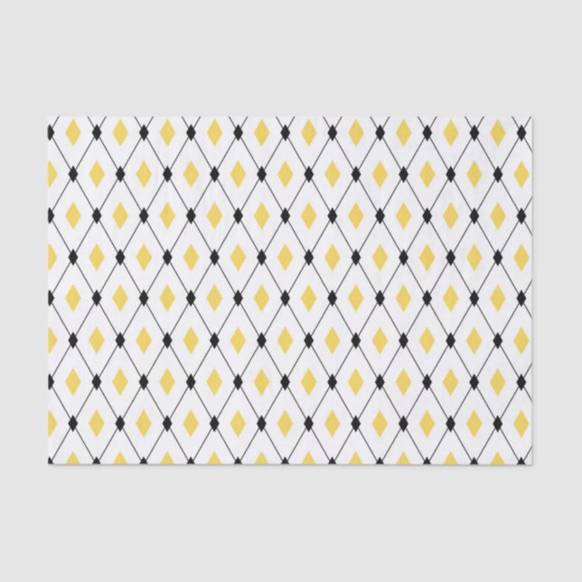 Yellow And Black Triangles  Tissue Paper (Front)