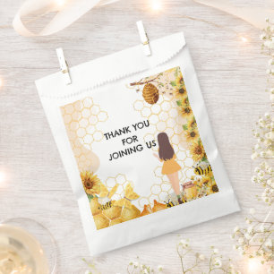 Yellow and black watercolor bridal shower favour bags