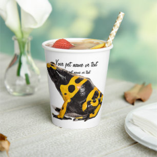 Yellow and Black, Yellow-Banded Poison Dart Frog Paper Cups