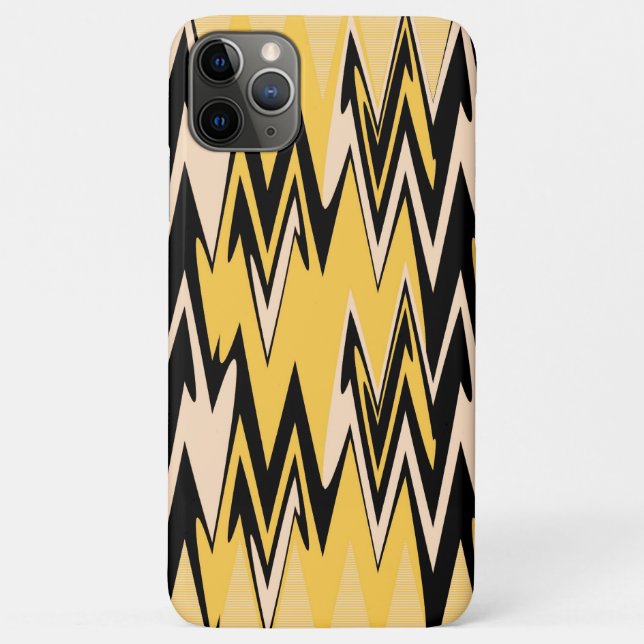 Yellow and Black Zigzag Abstract Chevron Case-Mate iPhone Case (Back)