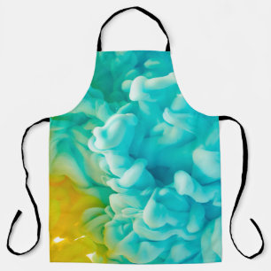 Yellow and blue abstract paint splash backgroundab apron