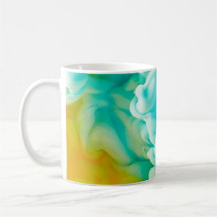 Yellow and blue abstract paint splash backgroundab coffee mug