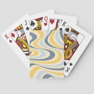 Yellow and blue abstract swirl design playing cards