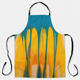 Yellow and blue apparel apron