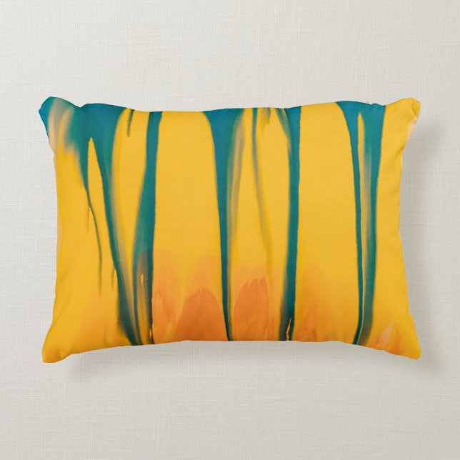YELLOW AND BLUE APPAREL DECORATIVE CUSHION (Front)