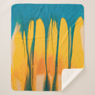 YELLOW AND BLUE APPAREL SHERPA BLANKET