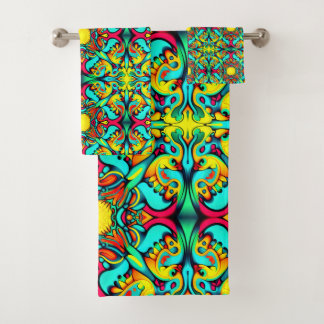 Yellow and Blue Bath Towel Set