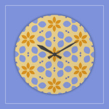 Yellow and Blue Botanical Flowers on Girly Floral