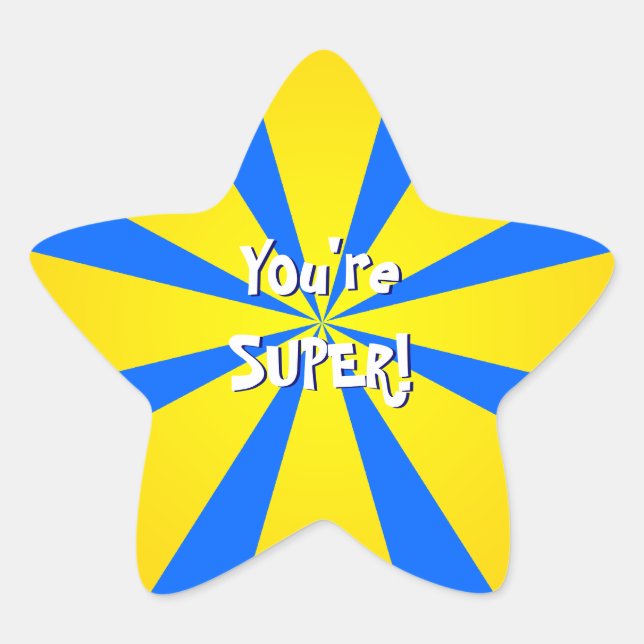 Yellow and Blue Burst Stickers (Front)