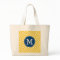 Yellow and Blue Chevron Pattern with Monogram