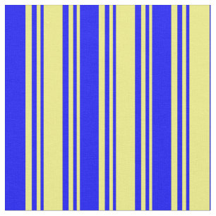 Yellow and Blue Coloured Lined/Striped Pattern Fabric