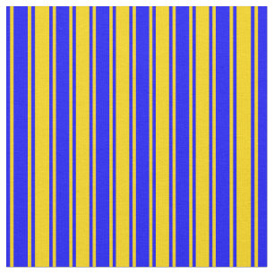 Yellow and Blue Coloured Striped/Lined Pattern Fabric
