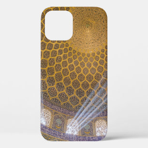 Yellow and blue floral textile iPhone 12 case