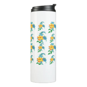 Yellow and Blue Flower  Thermal Tumbler