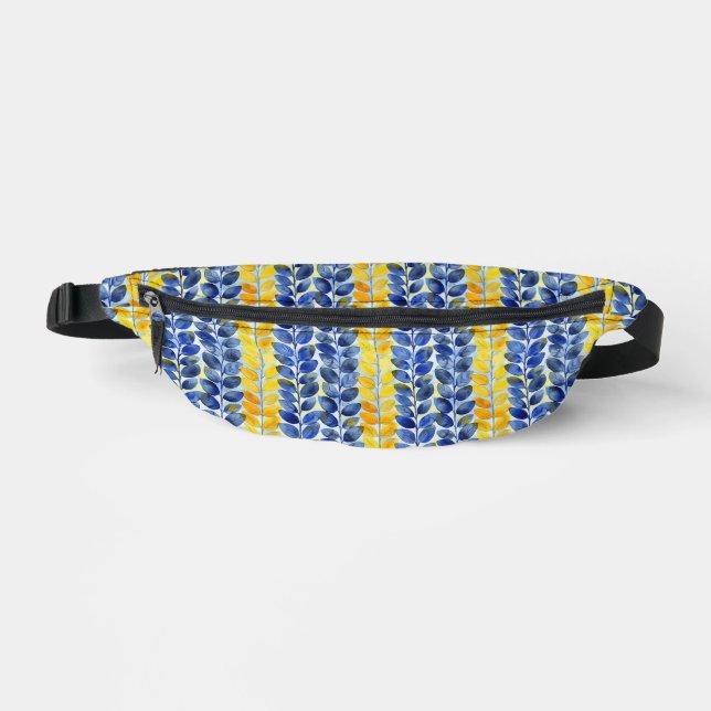Yellow and Blue Leaves Bum Bags (Front)