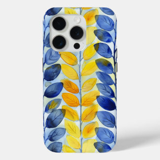 Yellow and Blue Leaves iPhone 15 Pro Case