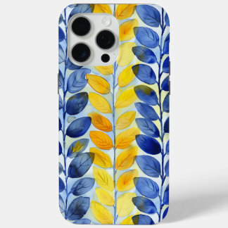 Yellow and Blue Leaves iPhone 15 Pro Max Case