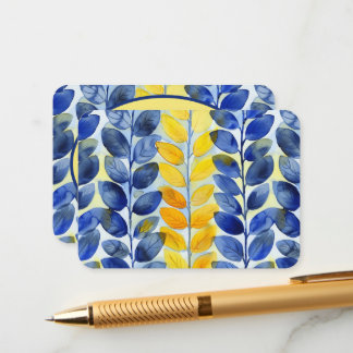 Yellow and Blue Leaves Enclosure Card