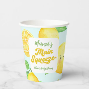 Yellow and Blue Lemon Baby Shower Paper Cups