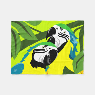 Yellow and Blue Macaw Fleece Blanket